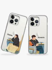 Travel Couple Name Printed Clear Silicone Cover