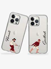 Frick and Frack Couple Name Printed Clear Silicone Cover