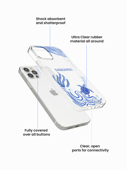 Aquatic Blupalette Name Printed Clear Silicone Cover