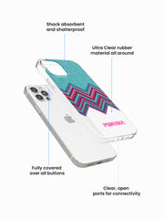Winter Chevron Name Printed Clear Silicone Cover