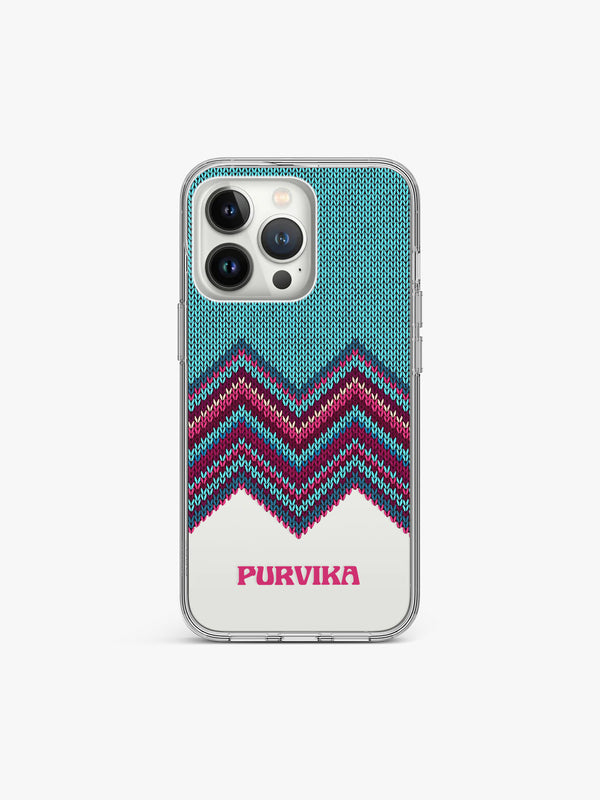 Winter Chevron Name Printed Clear Silicone Cover
