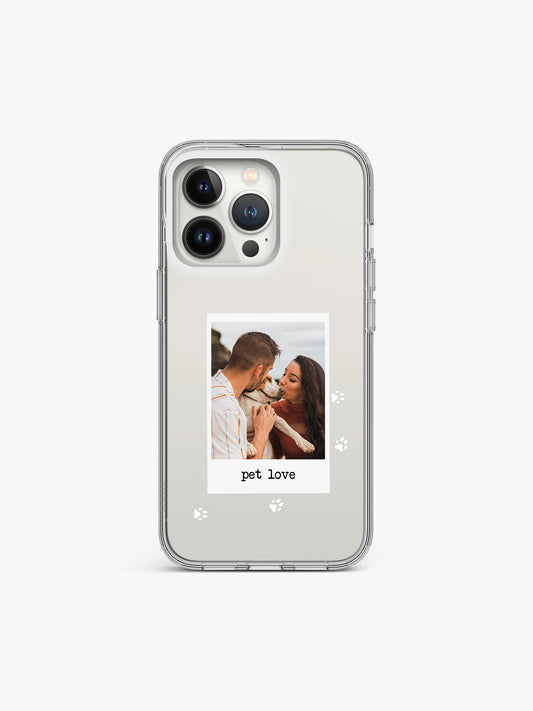 Pet Love Polaroid Custom Printed Clear Silicone Cover