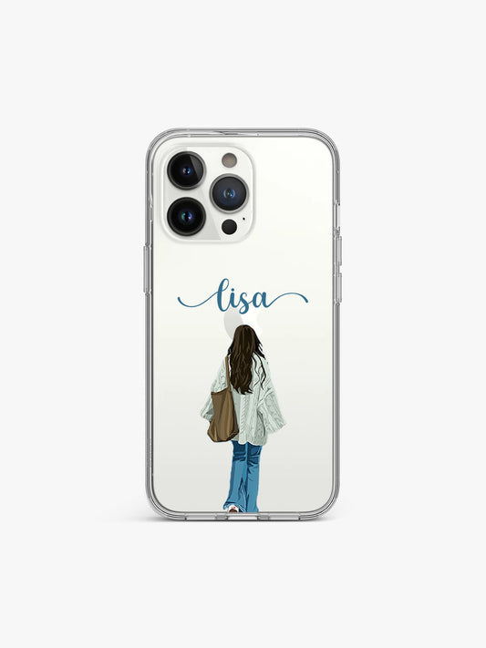 Walk Alone Girl Name Printed Clear Silicone Cover