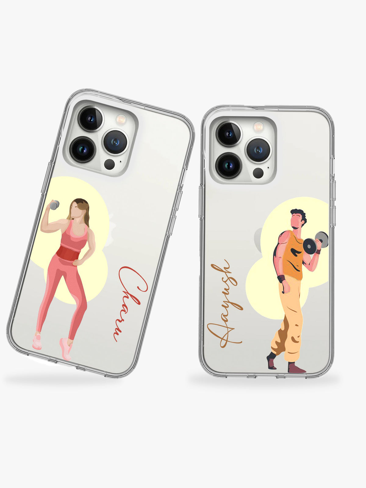 Power Couple Name Printed Clear Silicone Cover