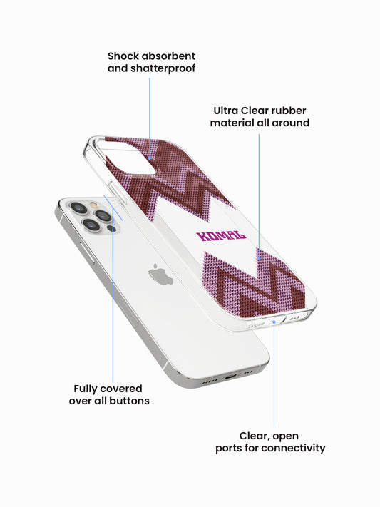 Cardigan Chevron Name Printed Clear Silicone Cover
