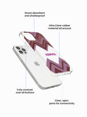 Cardigan Chevron Name Printed Clear Silicone Cover