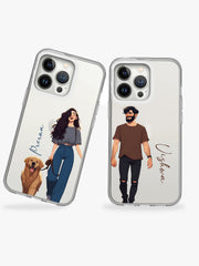 Pet parent Couple Name Printed Clear Silicone Cover