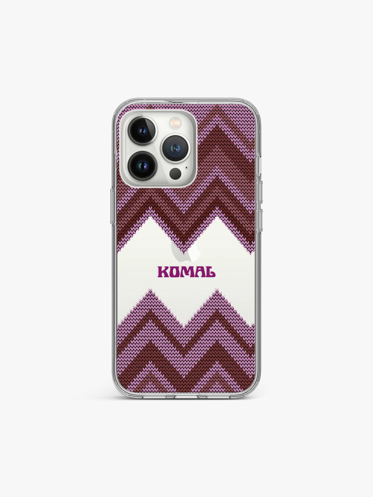 Cardigan Chevron Name Printed Clear Silicone Cover