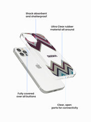 Quilt Chevron Name Printed Clear Silicone Cover