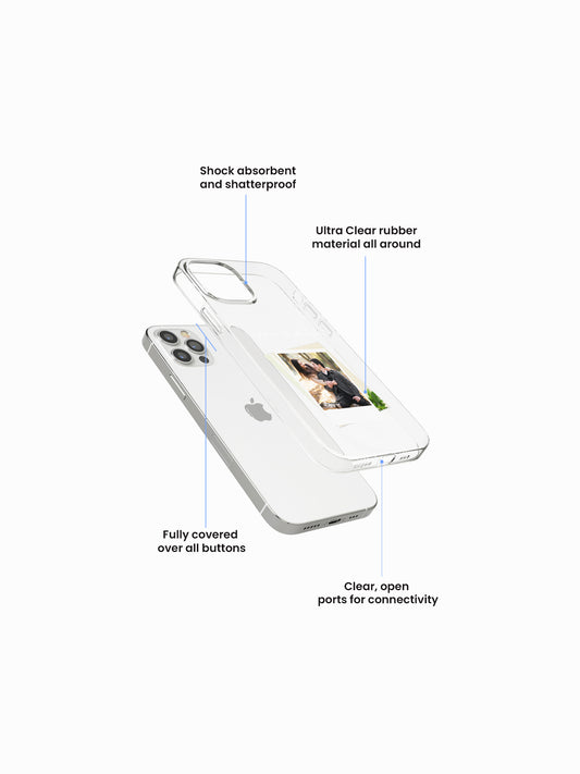 Couple Polaroid Name Printed Clear Silicone Cover