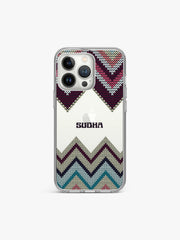 Quilt Chevron Name Printed Clear Silicone Cover