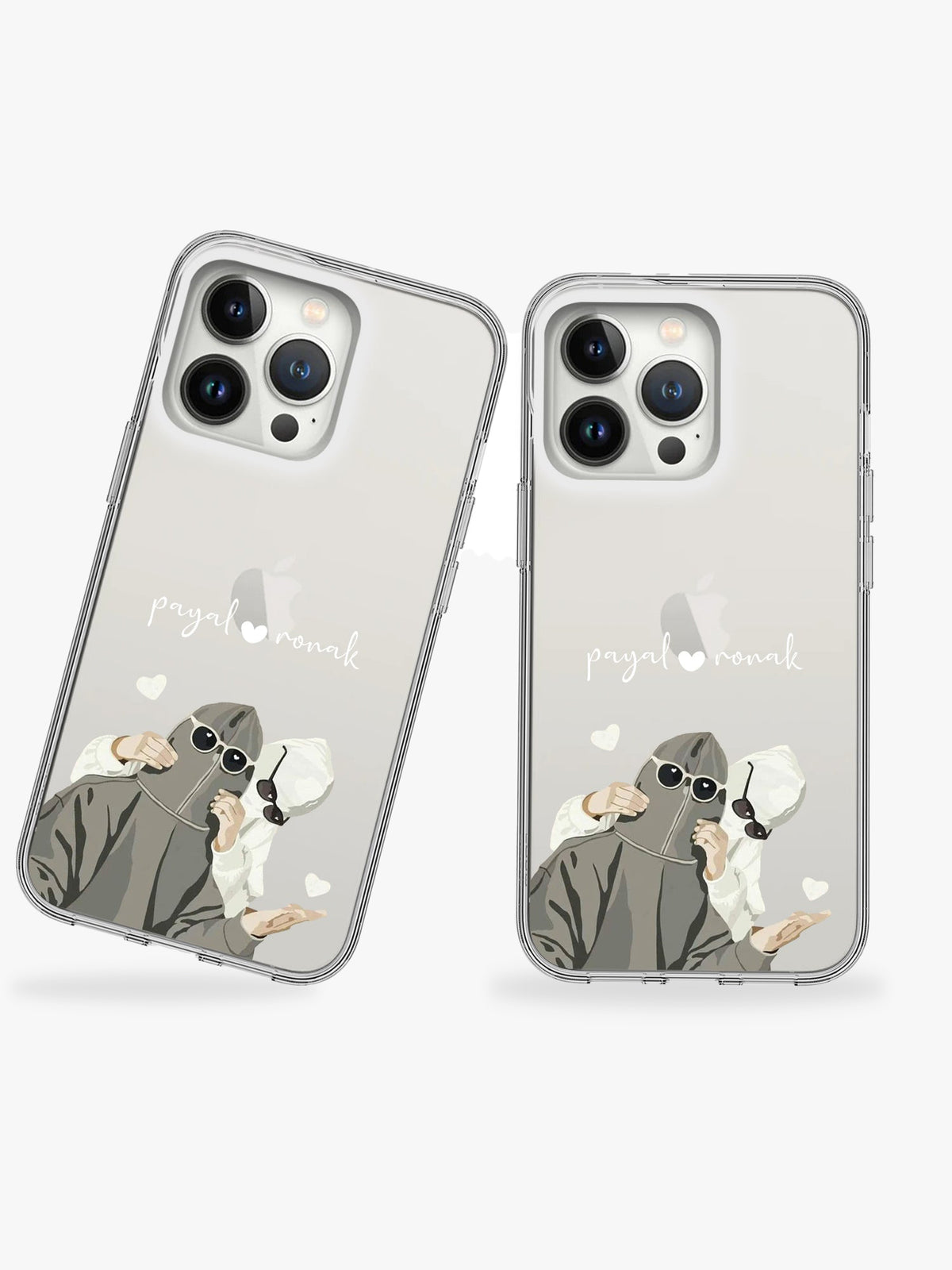 Goofy Couple Name Printed Clear Silicone Cover