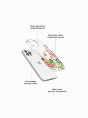 Butterfly Tropical Printed Clear Silicone Cover