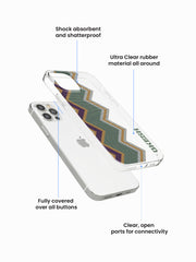 Olive Chevron Name Printed Clear Silicone Cover