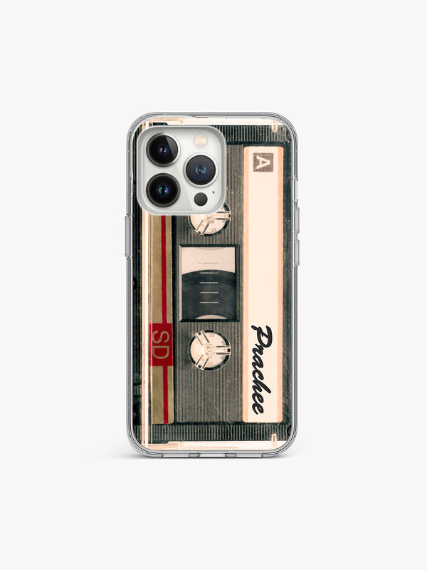 80's Cassette Music Name Printed Clear Silicone Cover