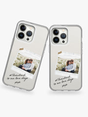 Love XOXO Couple Name Printed Clear Silicone Cover