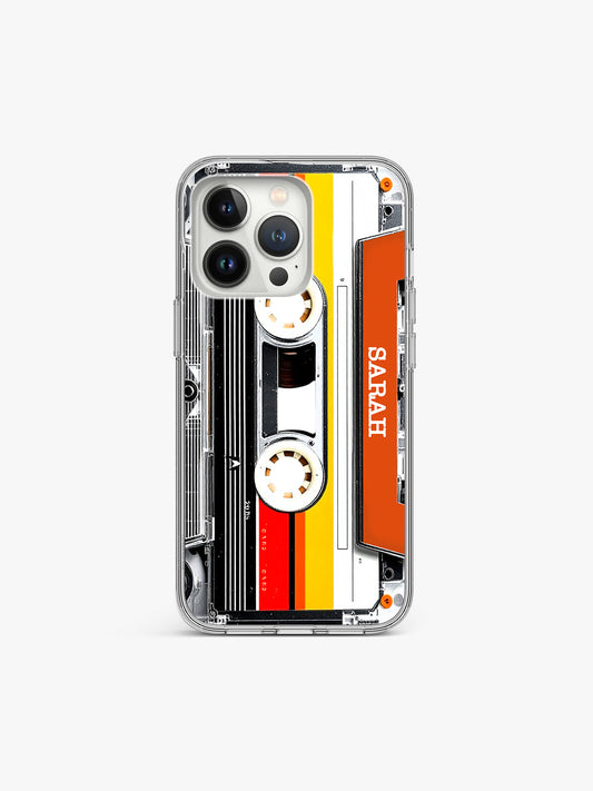 Audio Cassette Music Name Printed Clear Silicone Cover