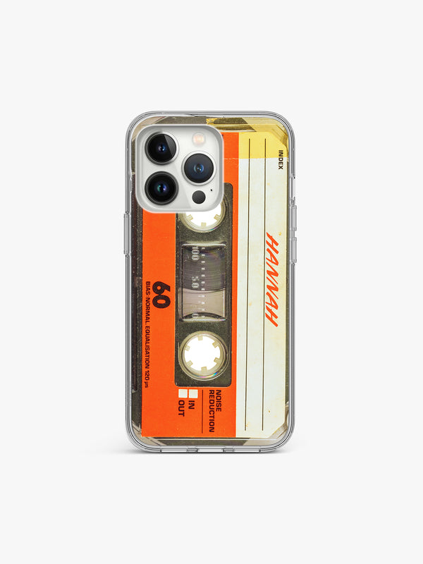 Base 60 Cassette Music Name Printed Clear Silicone Cover