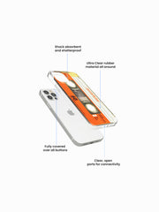 Base 60 Cassette Music Name Printed Clear Silicone Cover
