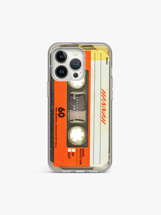 Base 60 Cassette Music Name Printed Clear Silicone Cover