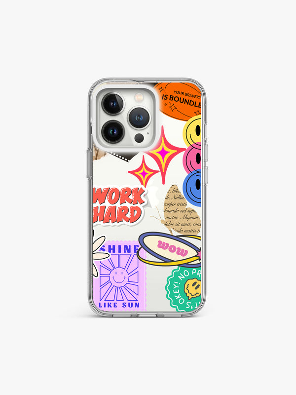 Bravery shine Sticker Printed Clear Silicone Cover
