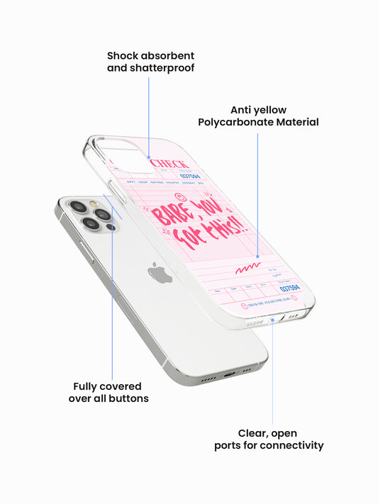 Babe you got this Retro Printed Anti-Yellow Clear Case