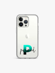 Initial gradient Name Printed Clear Silicone Cover