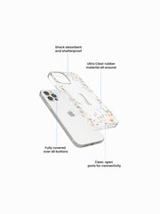Delphinium Garland Name Printed Clear Silicone Cover