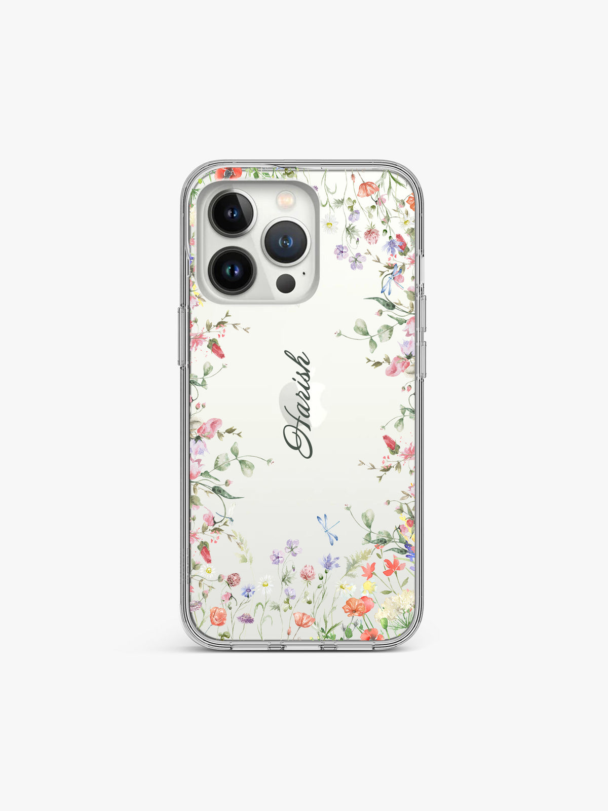 Delphinium Garland Name Printed Clear Silicone Cover