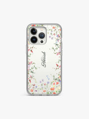 Delphinium Garland Name Printed Clear Silicone Cover