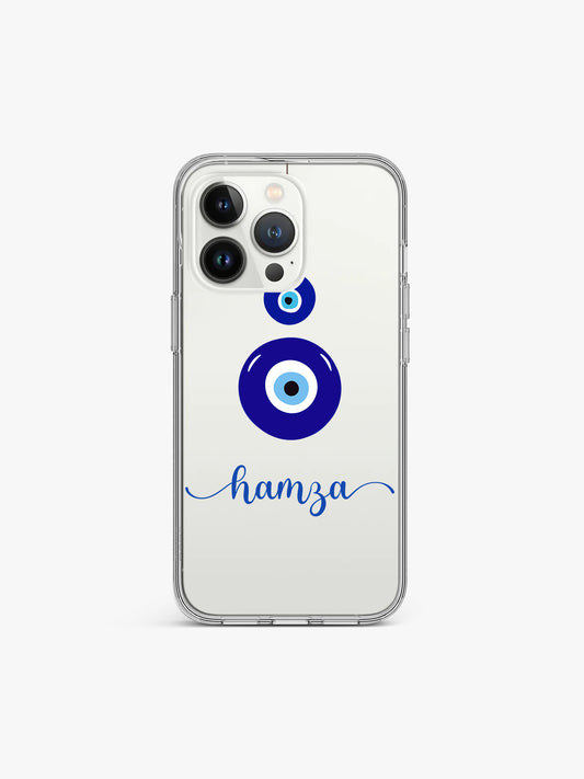 Jinx Evil's eye Name Printed Clear Silicone Cover