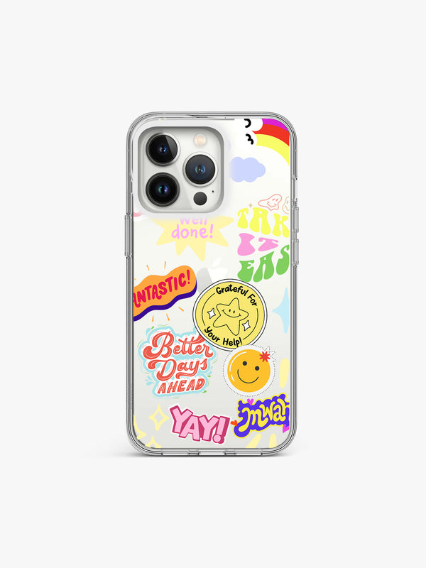 Feel Fresh Sticker Printed Clear Silicone Cover