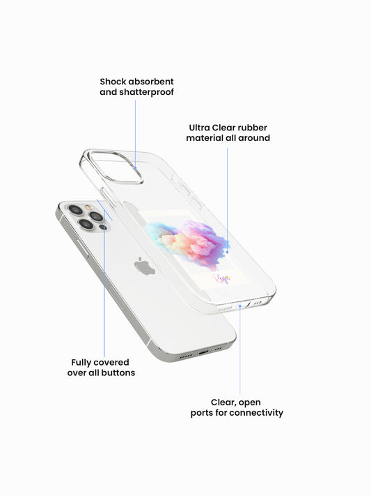 Heart Cloud Name Printed Clear Silicone Cover