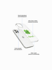 Clover Good Luck Name Printed Clear Silicone Cover
