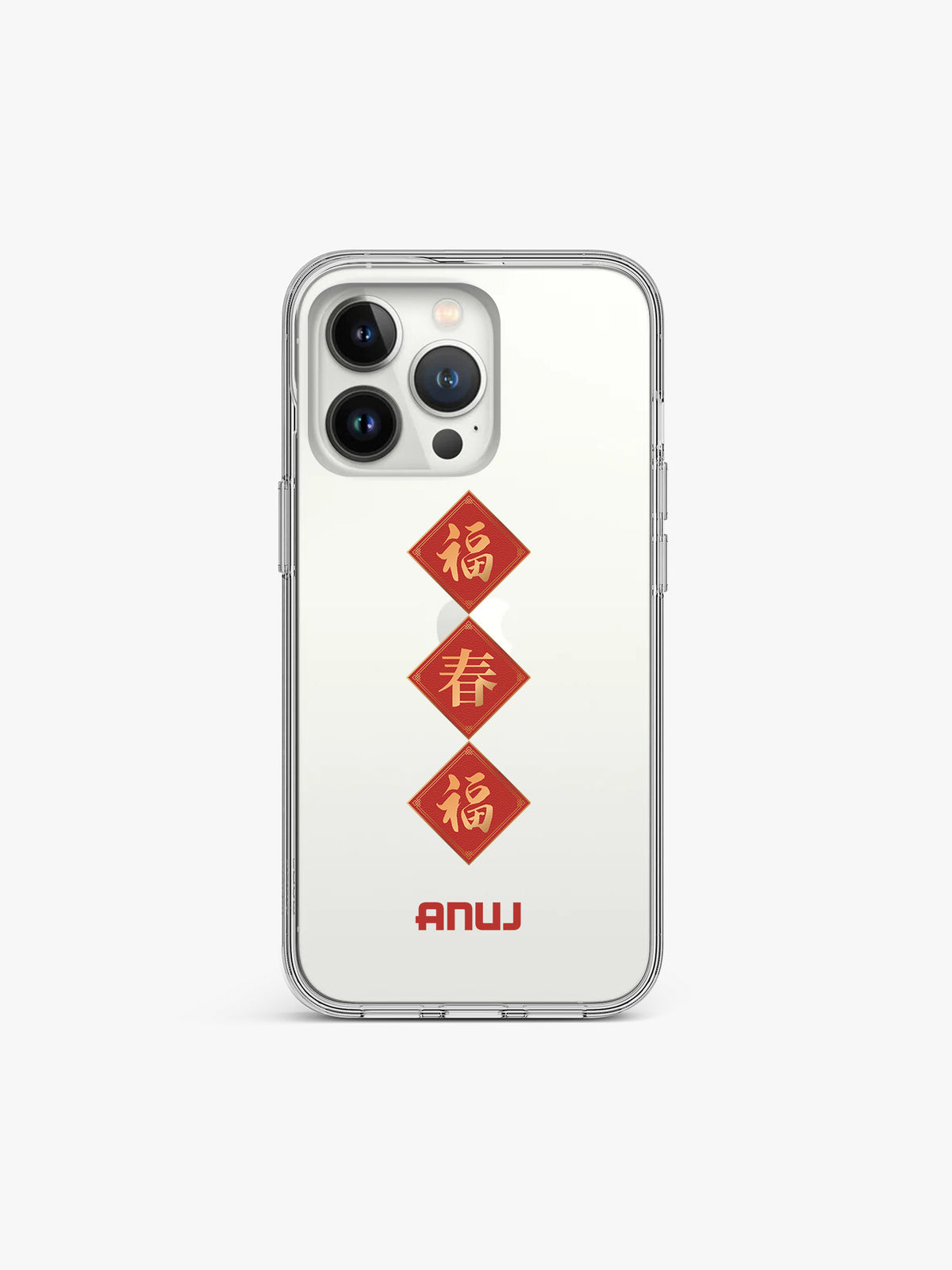 Lunar Good Luck Name Printed Clear Silicone Cover