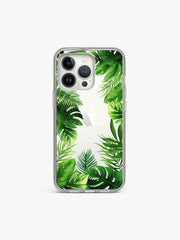 Tropical Leaf bush Printed Clear Silicone Cover