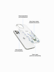Lavender Garland Name Printed Clear Silicone Cover