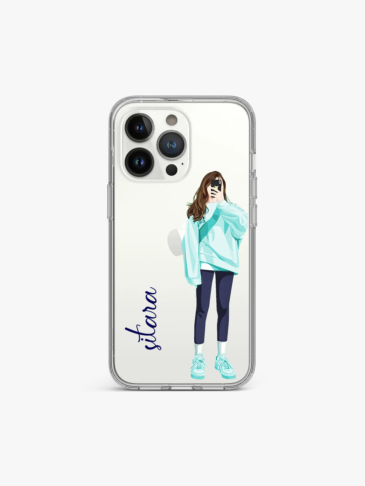 Selfie Girl Name Printed Clear Silicone Cover