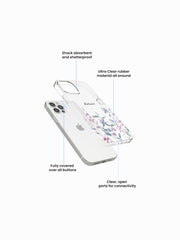 Orchid Garland Name Printed Clear Silicone Cover