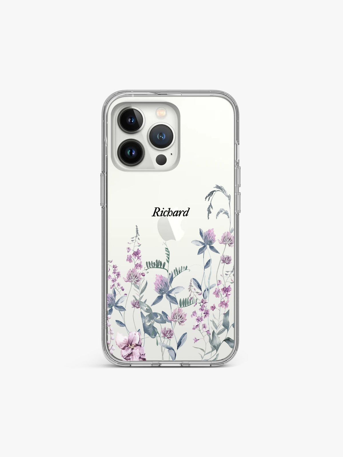 Orchid Garland Name Printed Clear Silicone Cover