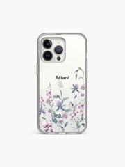 Orchid Garland Name Printed Clear Silicone Cover