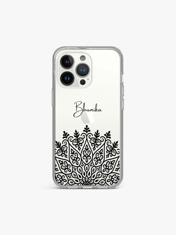 Stroke Mandala Name Printed Clear Silicone Cover