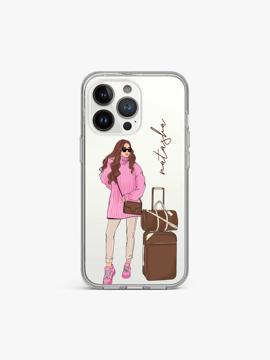 Travel Girl Name Printed Clear Silicone Cover