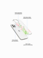 Tulip  Garland Name Printed Clear Silicone Cover