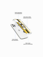 Walkman Cassette Music Name Printed Clear Silicone Cover