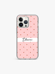 Curated Stripes Name Printed Clear Silicone Cover