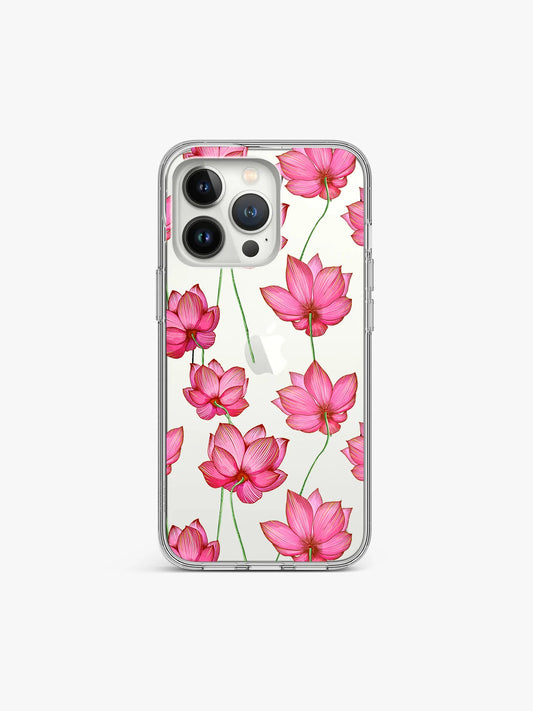 Abstract Nelumbo Anti-Yellow Clear Case