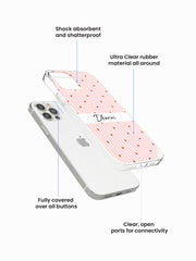 Curated Stripes Name Printed Clear Silicone Cover