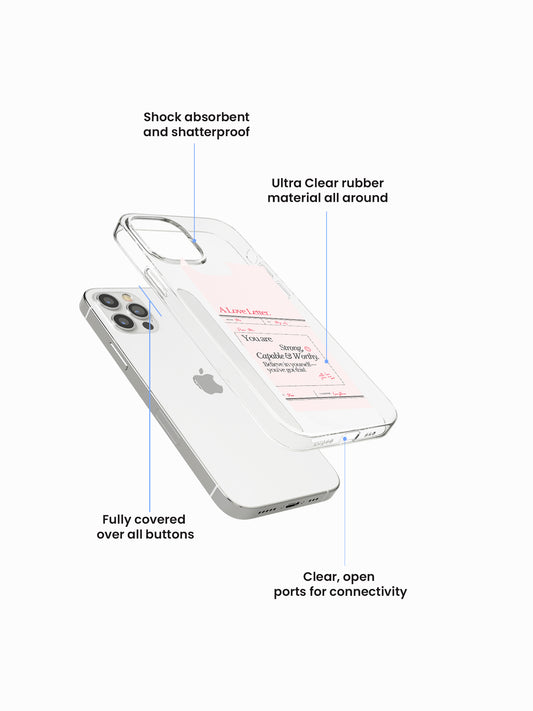 Love letter Retro Printed Clear Silicone Cover