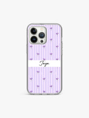 Curated Stripes Name Printed Clear Silicone Cover